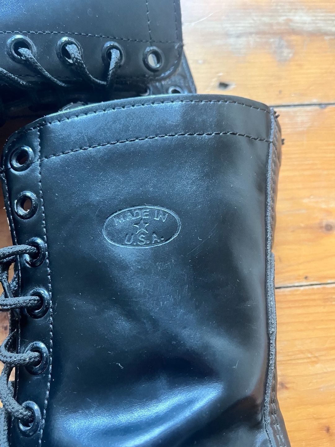 Corcoran Combat Boots Black Leather Cap Toe Side Zip Talon Zippers Made in USA 11