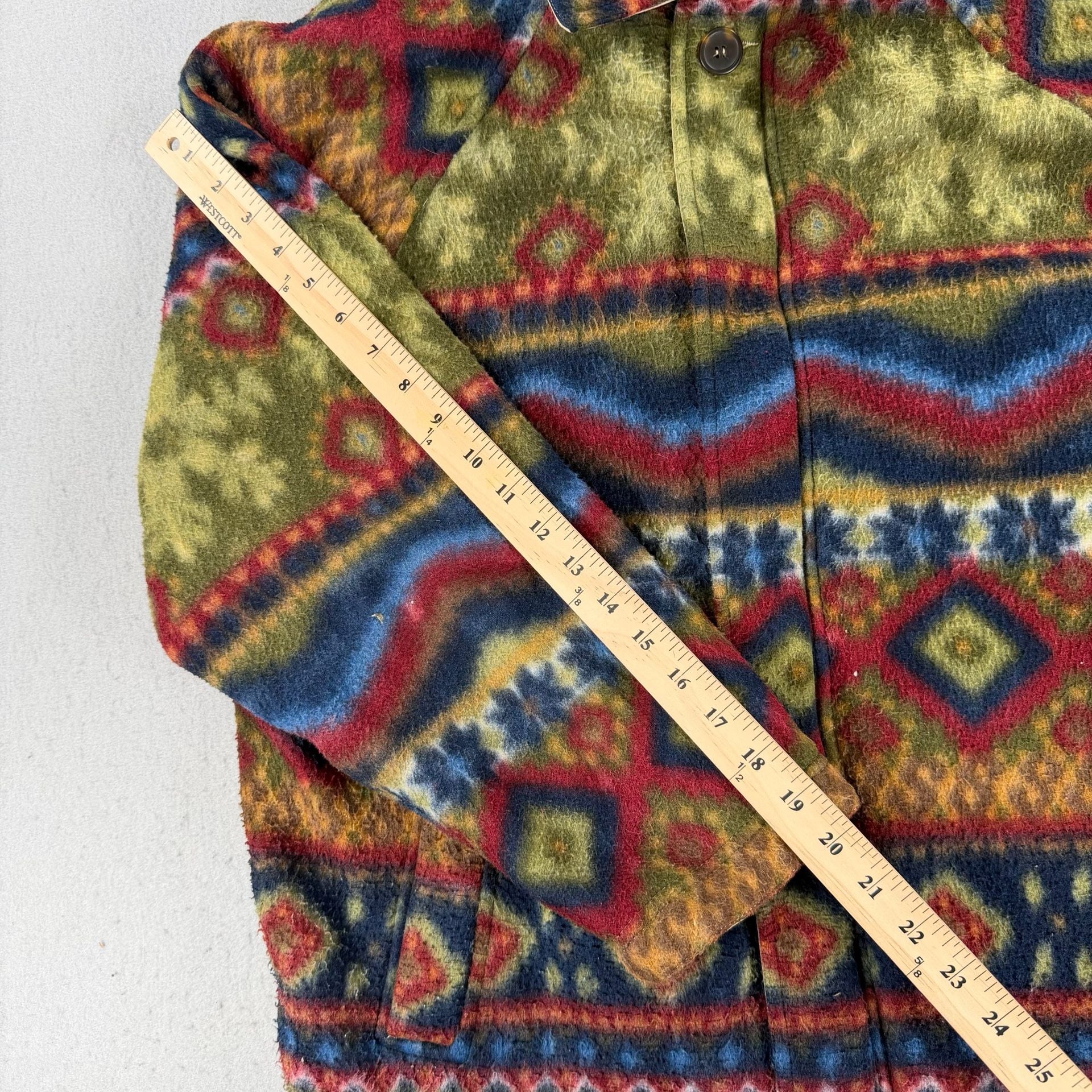 Vintage Structure Reversible Coat Size M Aztec Fleece - made in Italy 6