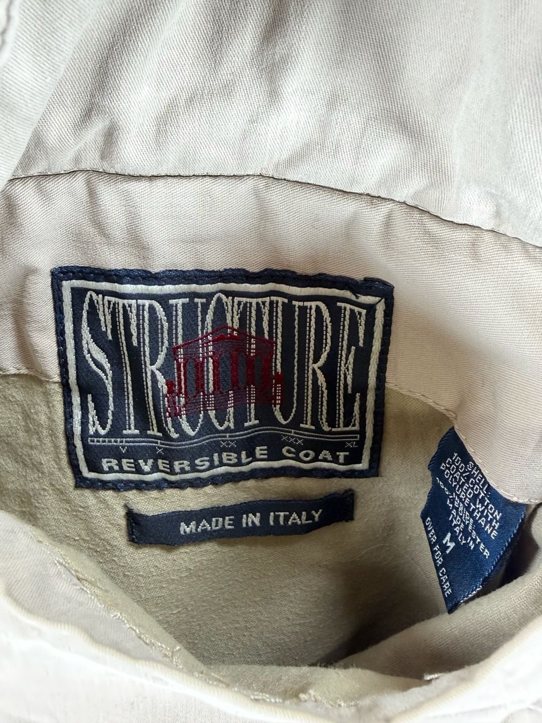 Vintage Structure Reversible Coat Size M Aztec Fleece - made in Italy 7