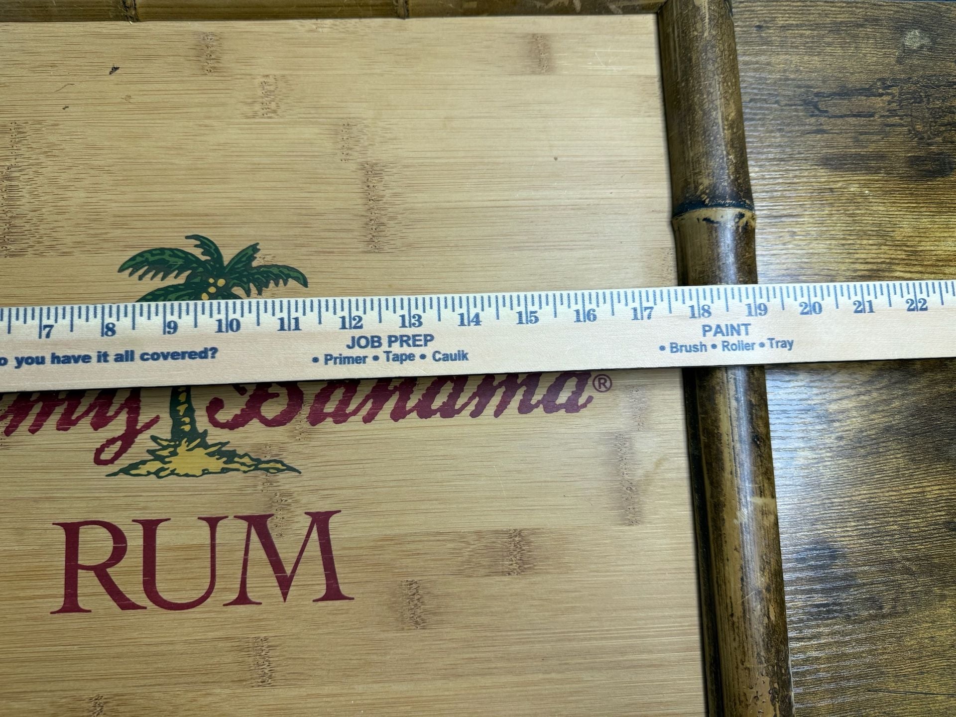 Tommy Bahama Vintage Rum Bamboo Framed Sign Wall Decor 19x19 3