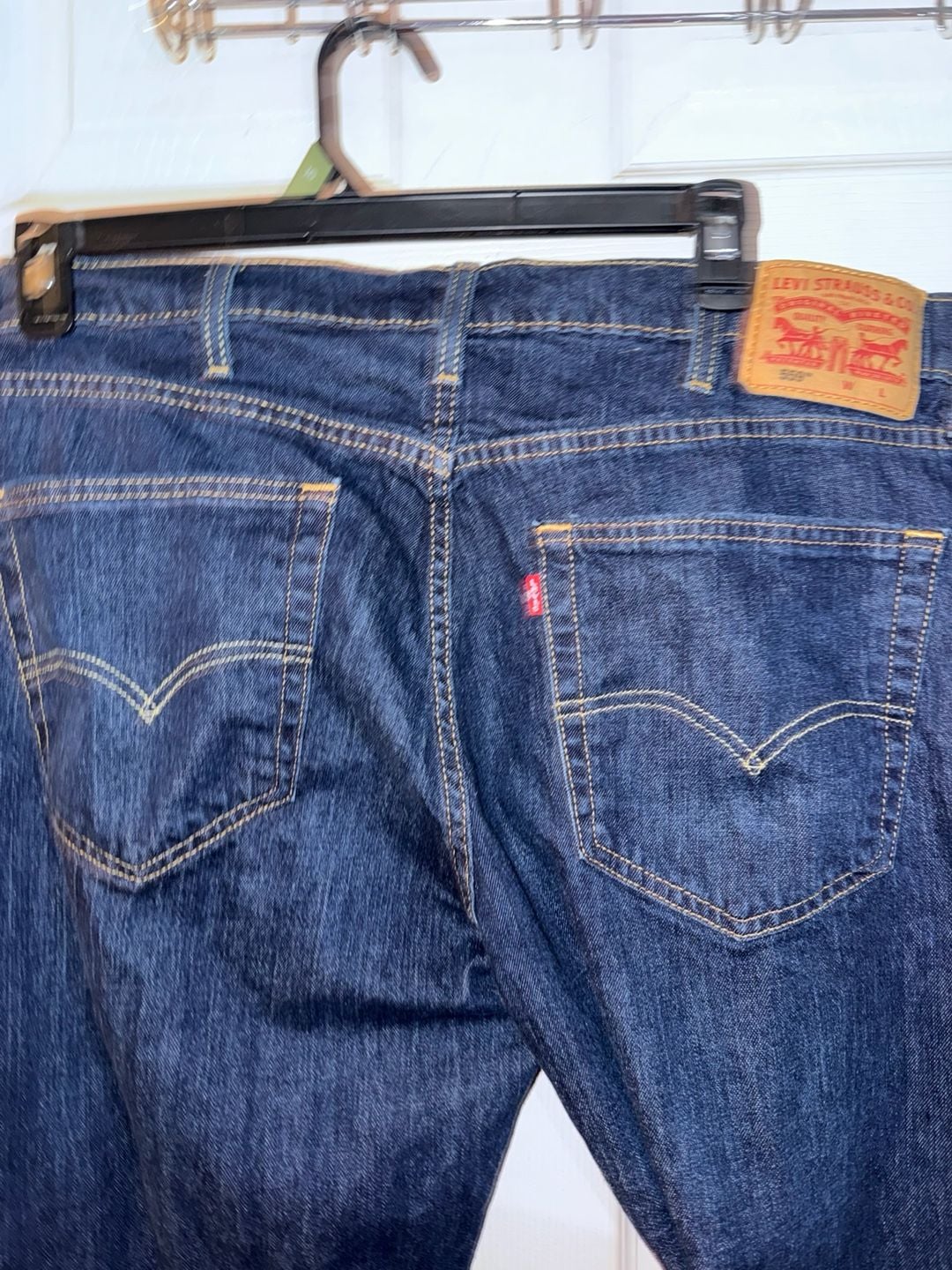 Levi's 559 Relaxed Straight Jeans Size 38x36 Dark Wash Denim 7