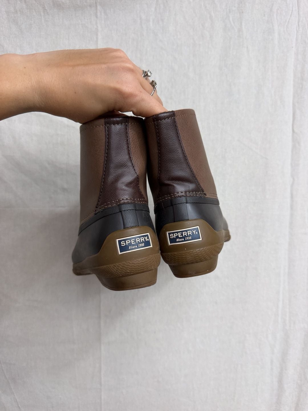 Sperry Syren Gulf Duck Boot Size 8.5 Brown Black Waterproof 4
