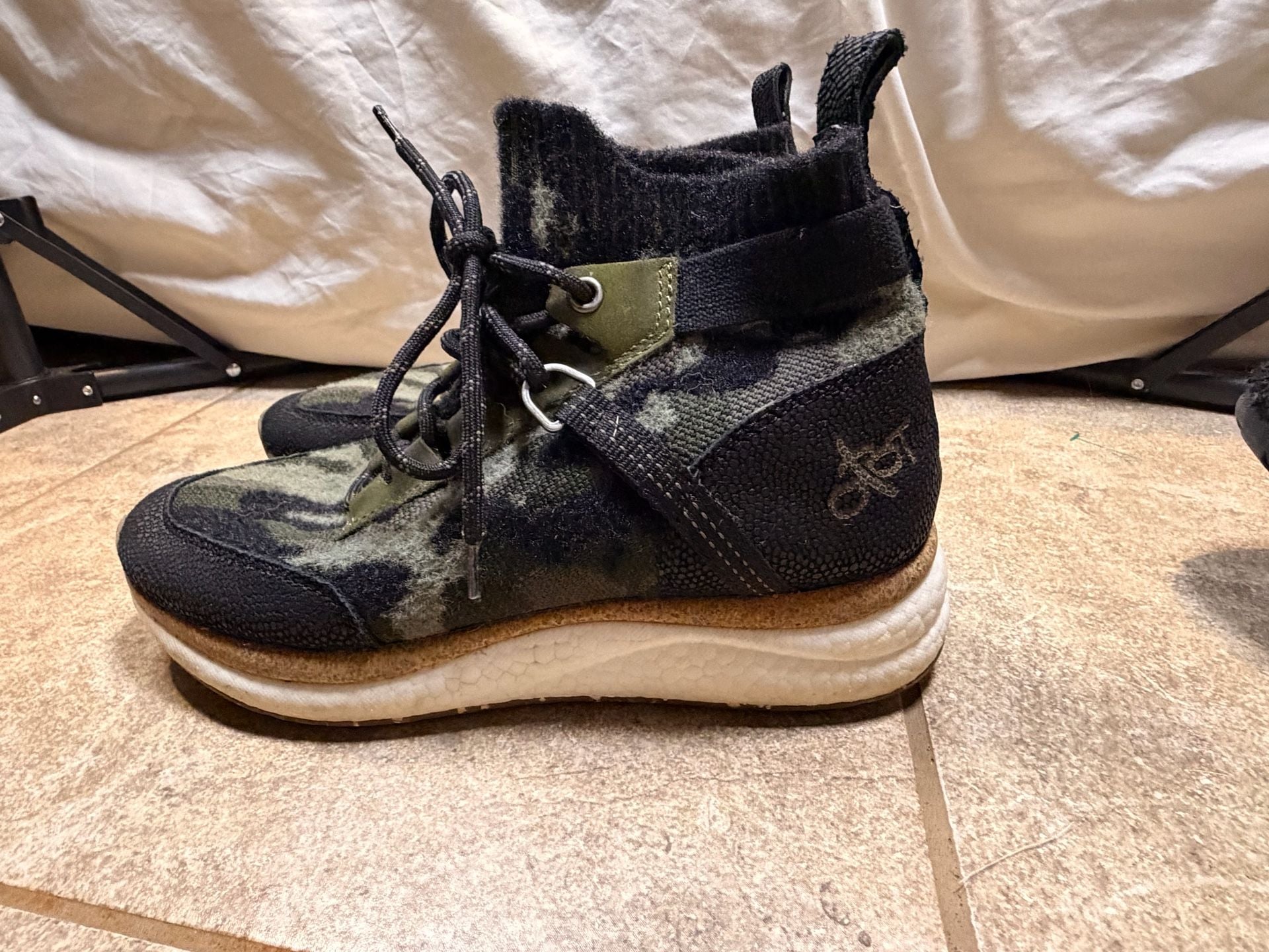 OTBT Hybrid Pine Camo High Top Sneakers 7.5 Leather Gorpcore 3