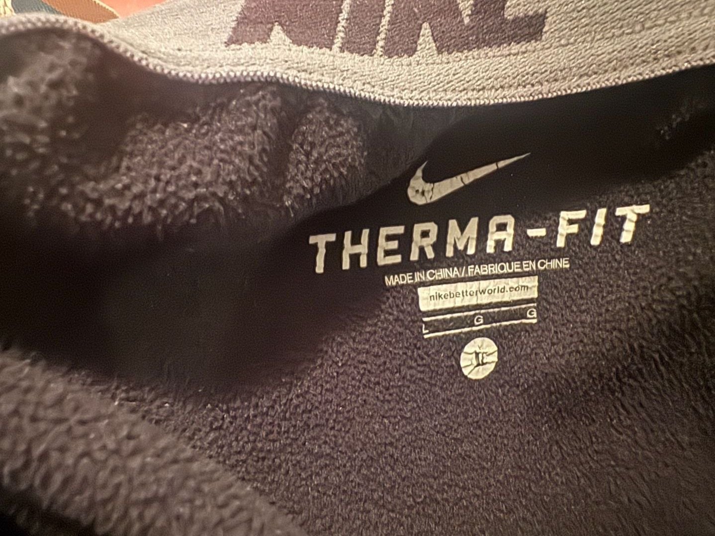 Nike Therma-Fit Size L Black Pants Sweatpants Drawstring 5