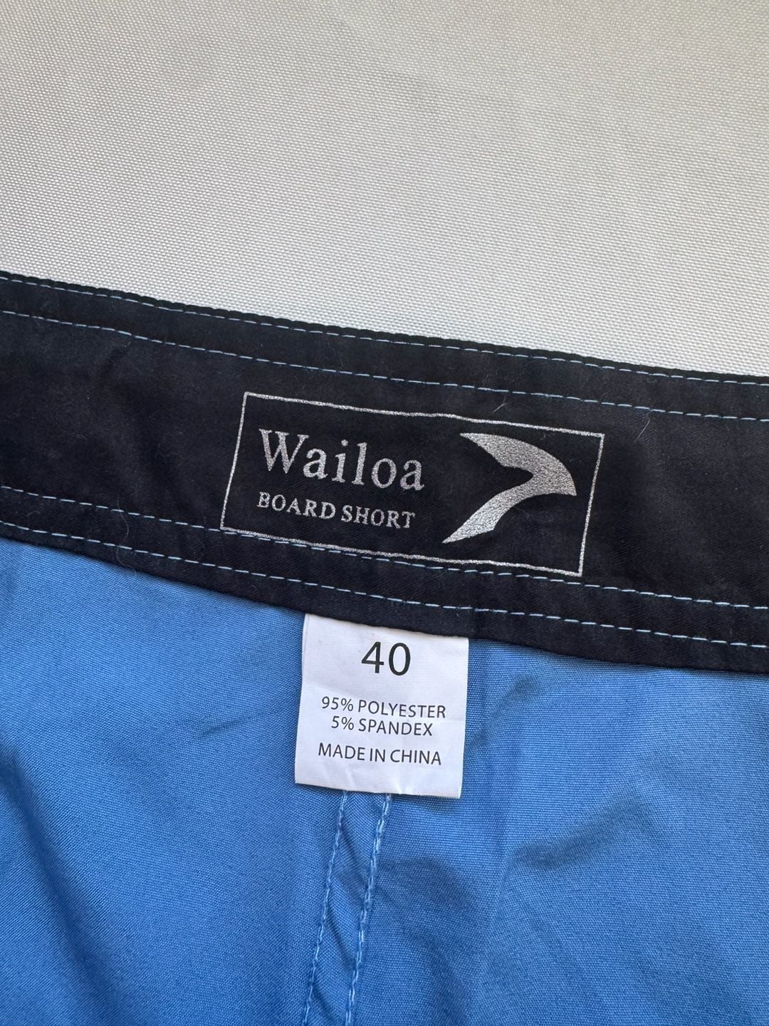 Wailoa Blue Board Shorts 4 Way Stretch Hawaiian Surf Swim Trunks Size 40 5