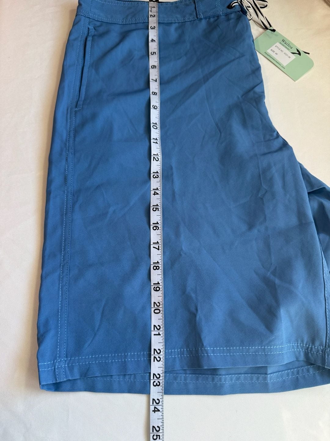Wailoa Blue Board Shorts 4 Way Stretch Hawaiian Surf Swim Trunks Size 40 9