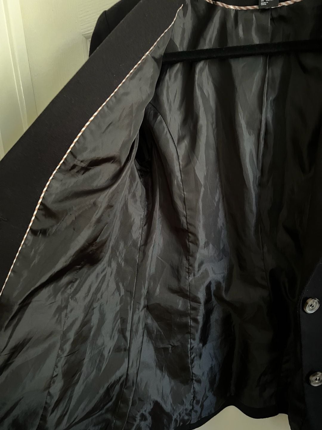 H&M Blazer Jacket Size 10 Black Two Button Lined 6