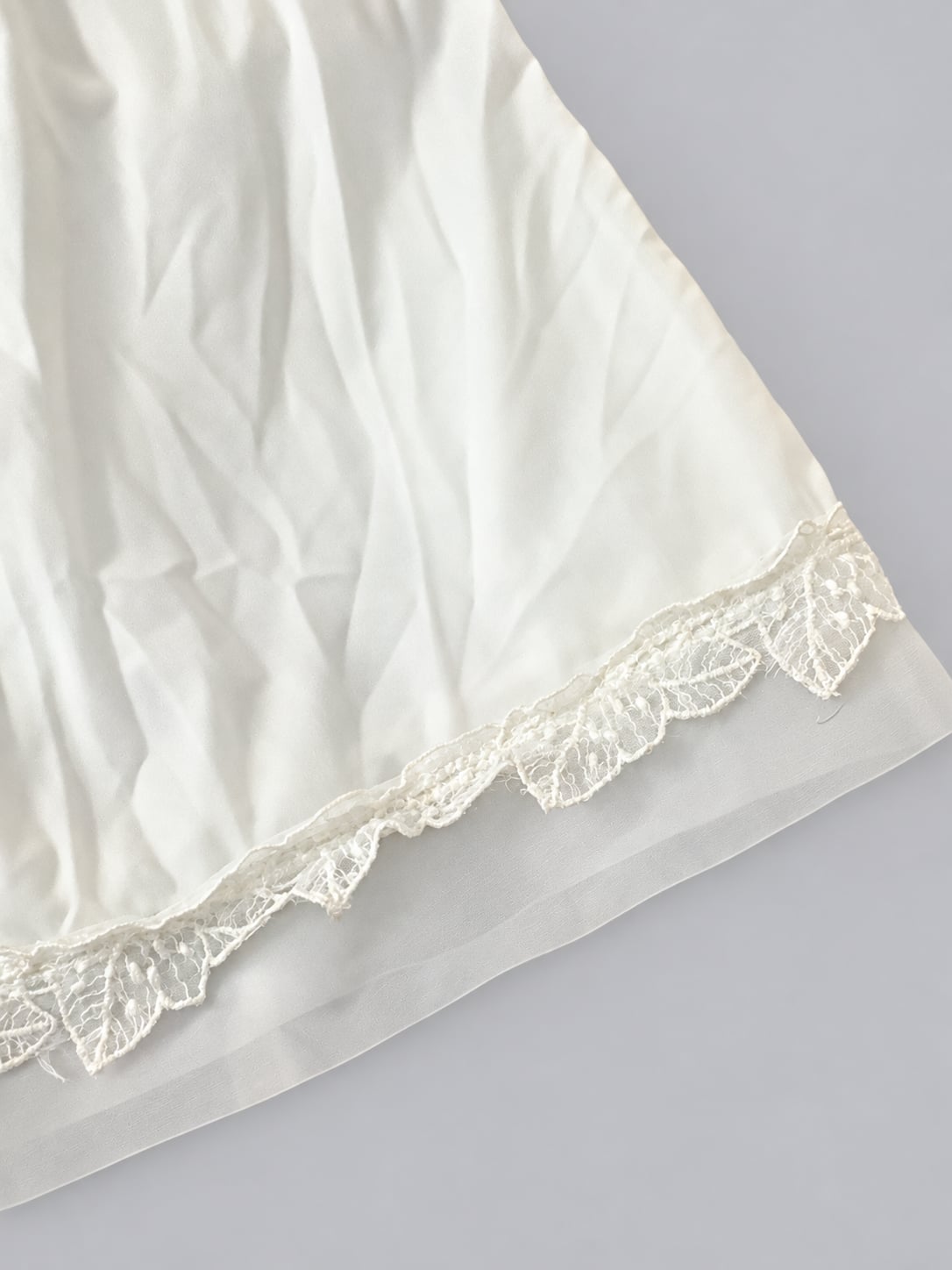 Vintage Lace Trim Slip Dress White Lingerie 3