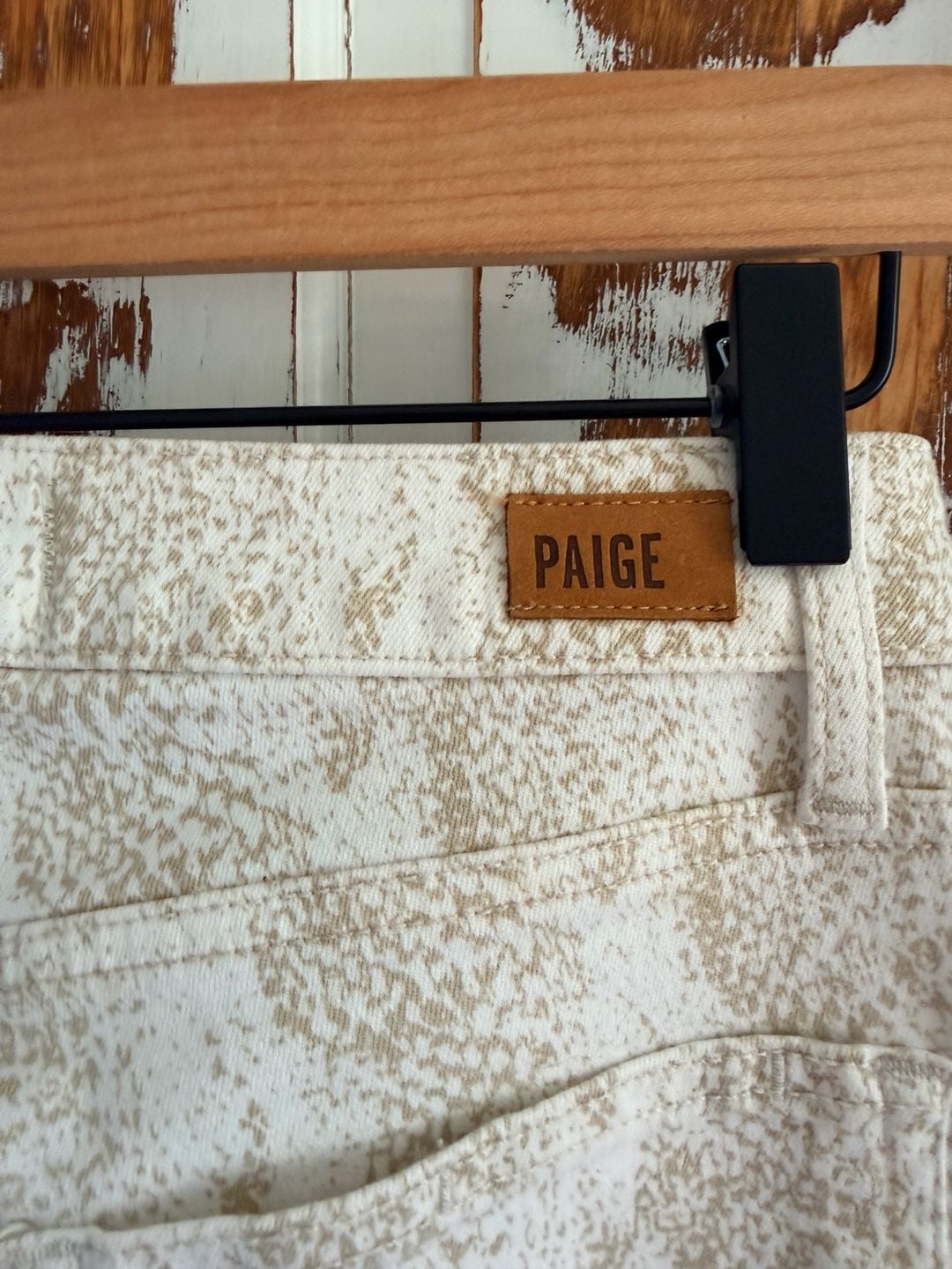 Paige Women’s Hoxton Ankle Skinny Jeans Size 26 Beige Snake Western Quiet Luxury 4