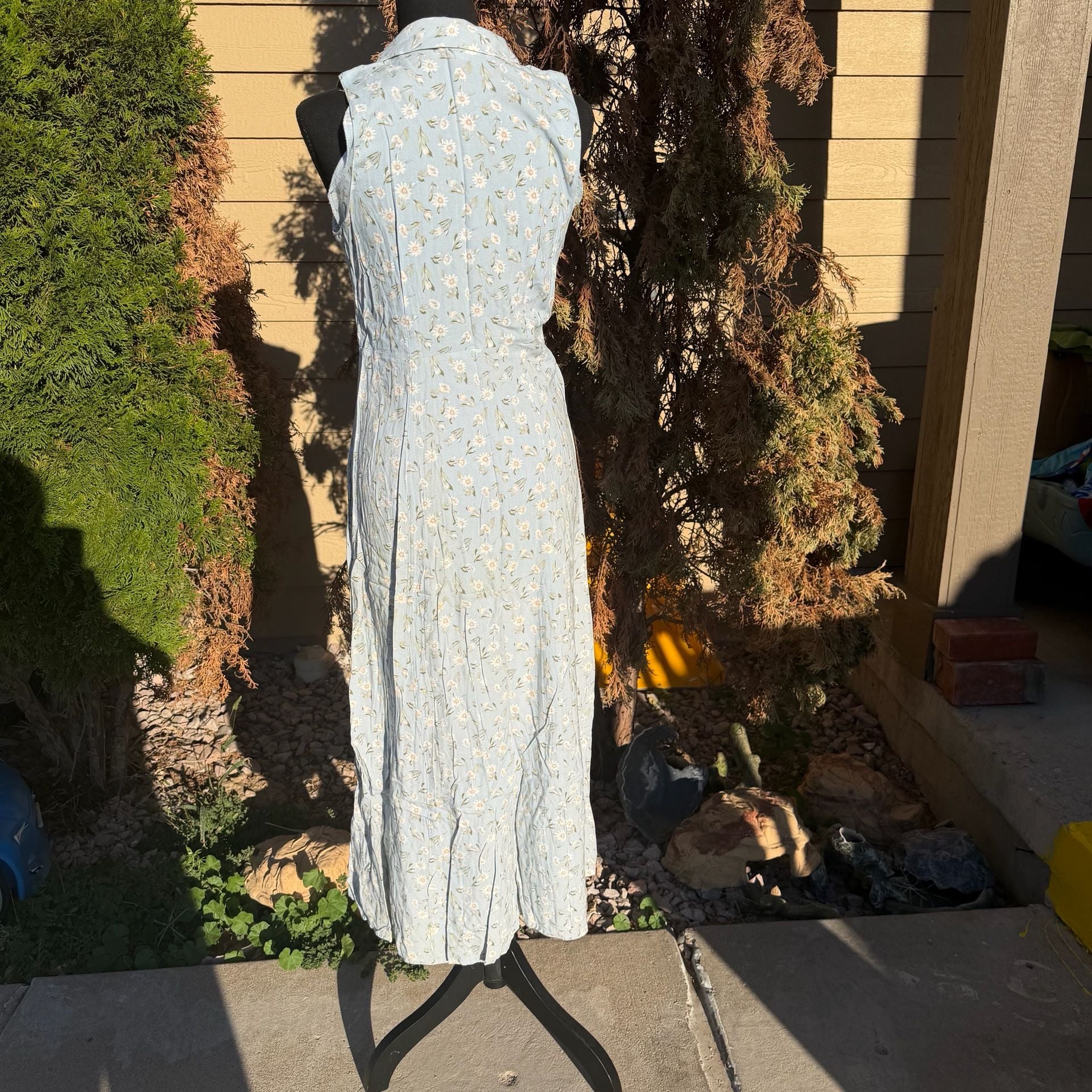 Vintage That Jazz Vintage Floral Sleeveless Dress Size 11/12 Blue 3
