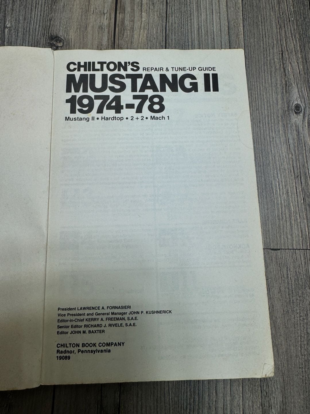 Chilton's Repair & Tune-Up Guide Mustang II 1974-1978 6