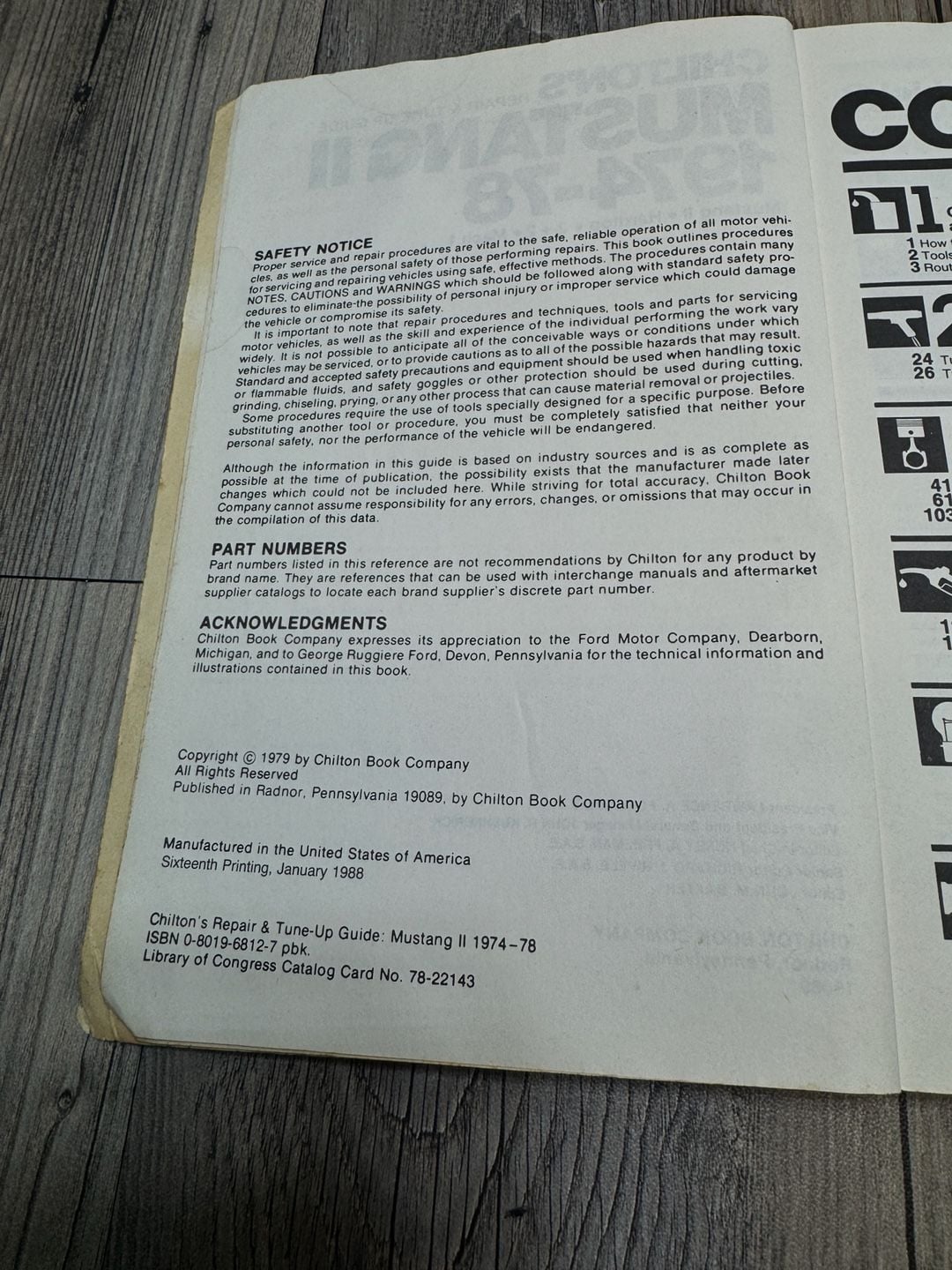 Chilton's Repair & Tune-Up Guide Mustang II 1974-1978 8