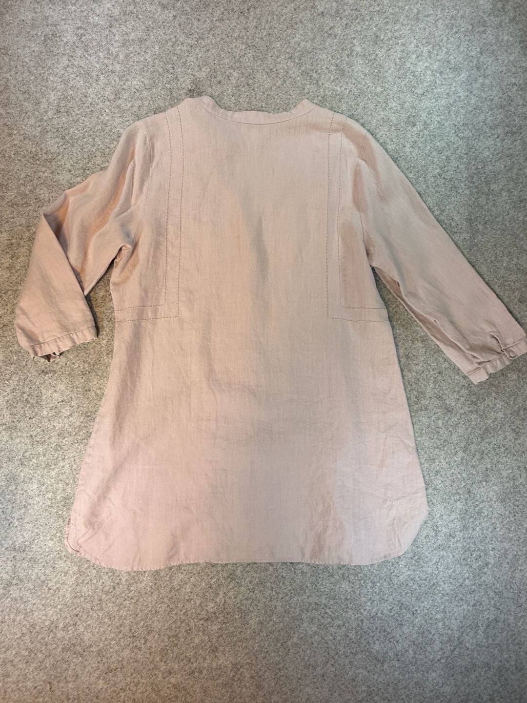 Soft Surroundings Tunic Size M Lilac 100% Linen Button Front 6