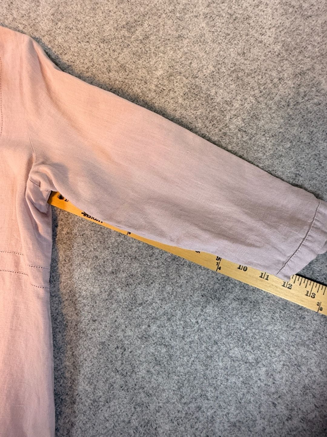 Soft Surroundings Tunic Size M Lilac 100% Linen Button Front 8