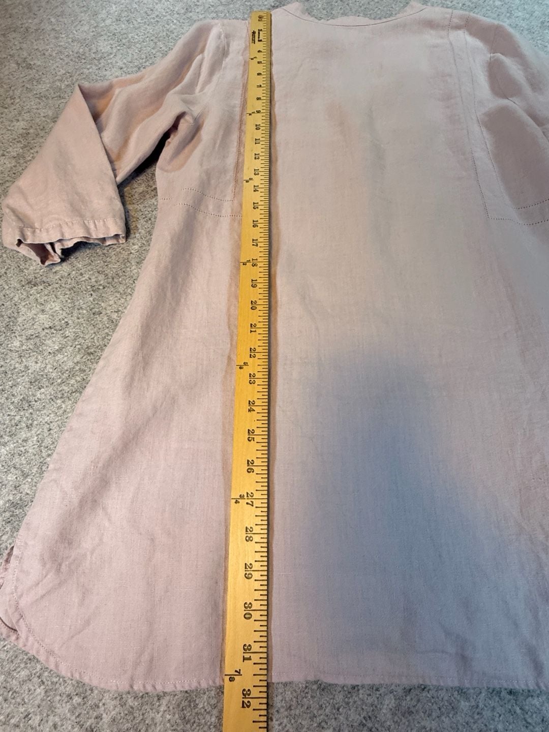 Soft Surroundings Tunic Size M Lilac 100% Linen Button Front 9