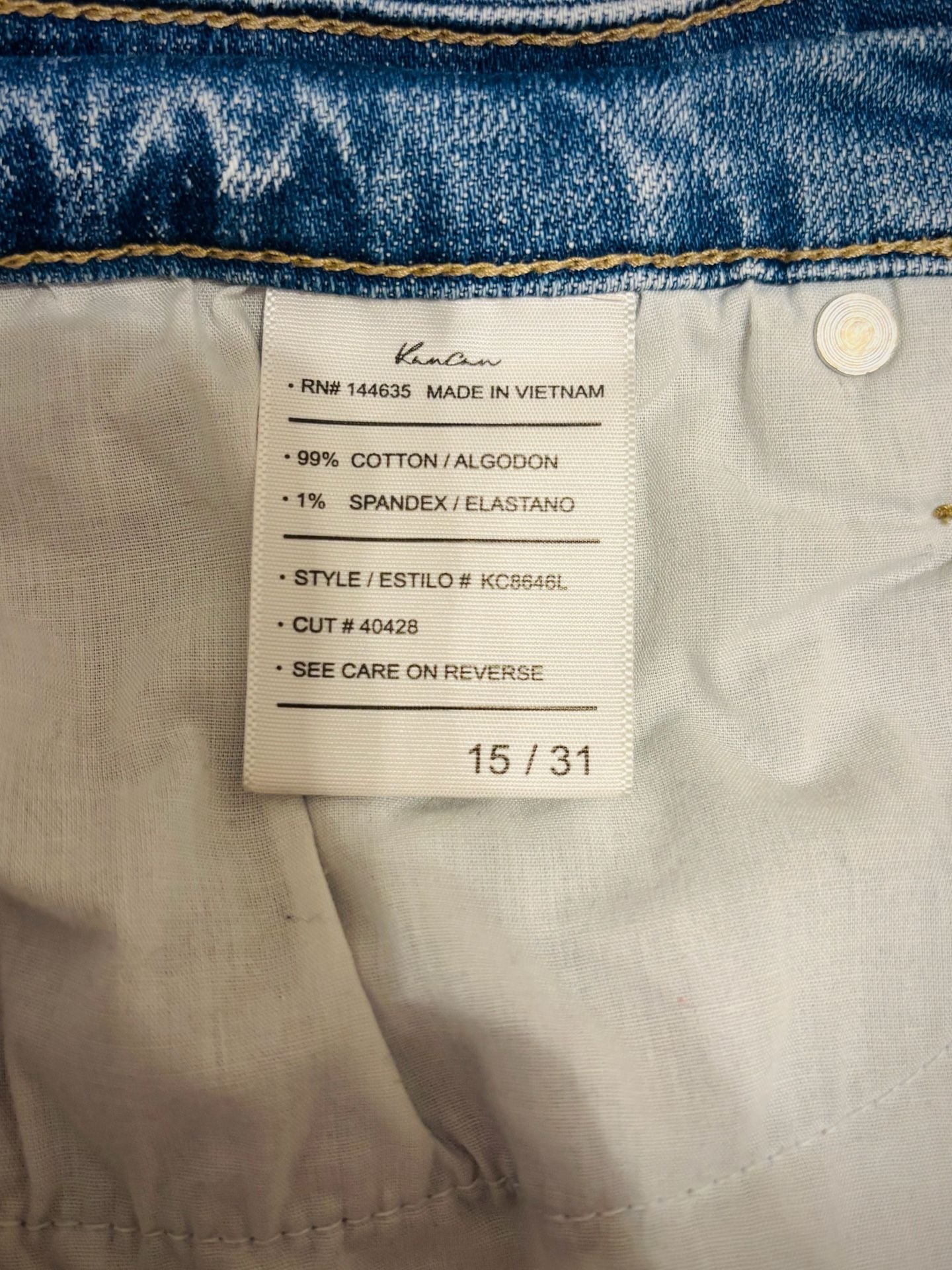 KanCan KC8646L Distressed Denim Jeans 15/31 Light Wash 7