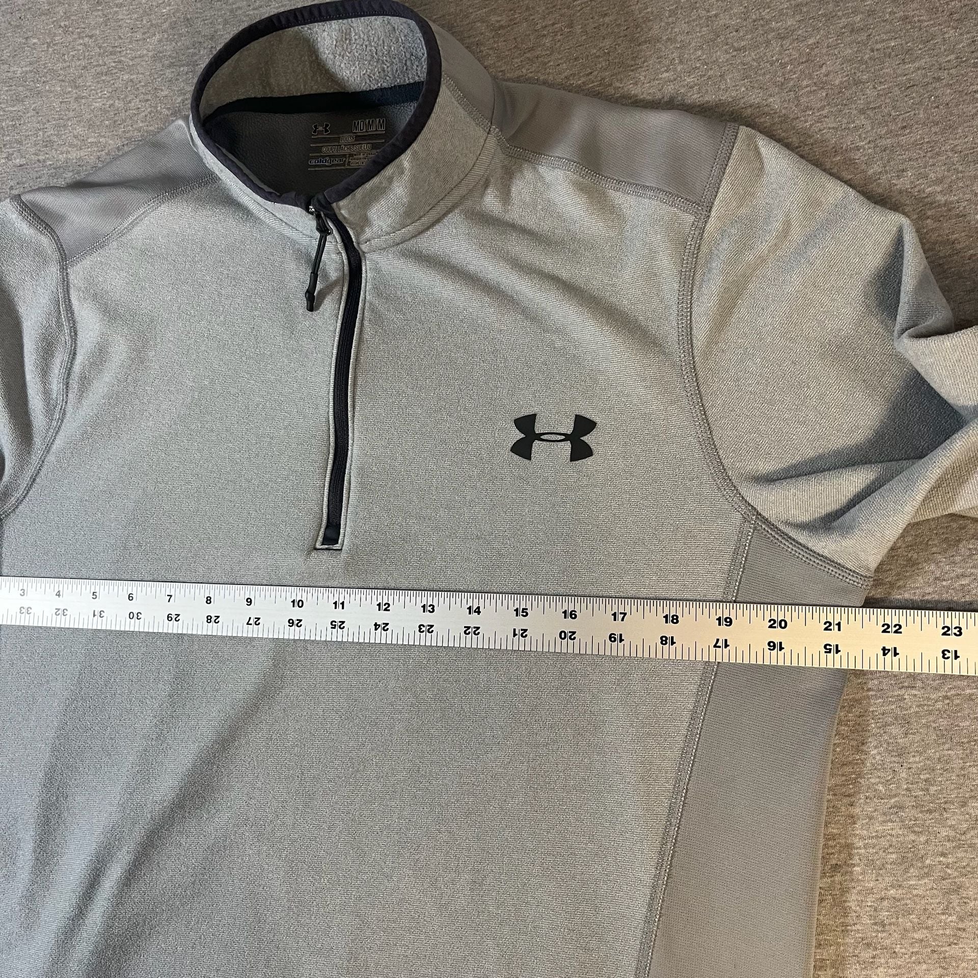 Under Armour Gray 1/4 Zip Fleece Pullover Sweatshirt Men’s Size M 3