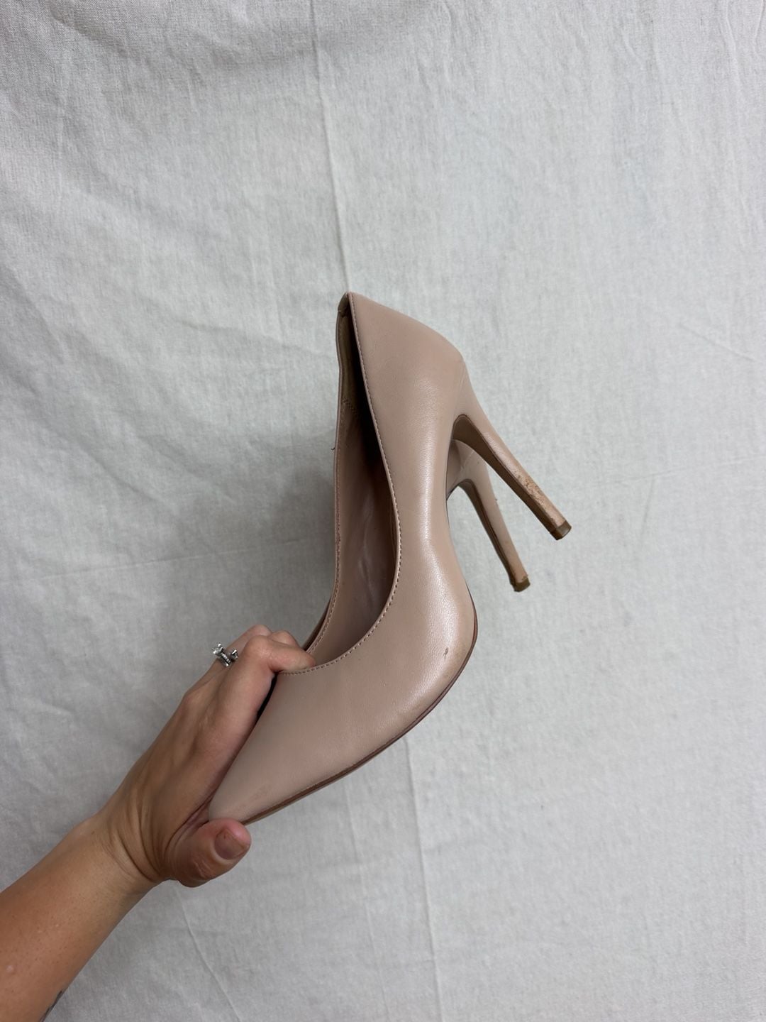 BCBGeneration Heidi Pumps Size 9.5 Nude Leather Stiletto Heels 1