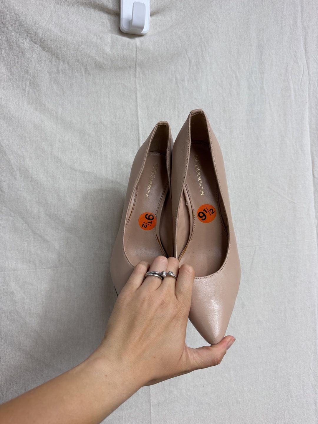 BCBGeneration Heidi Pumps Size 9.5 Nude Leather Stiletto Heels 2