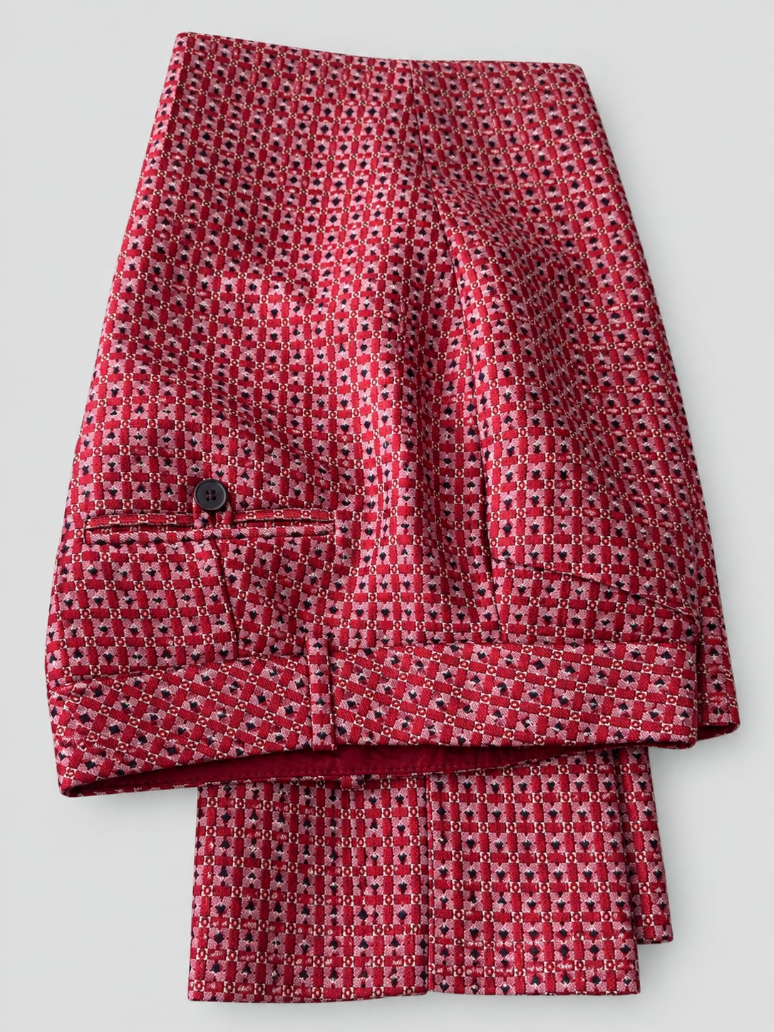 The Limited Geometric Top & Pants Set Size 2R Red Textured 6
