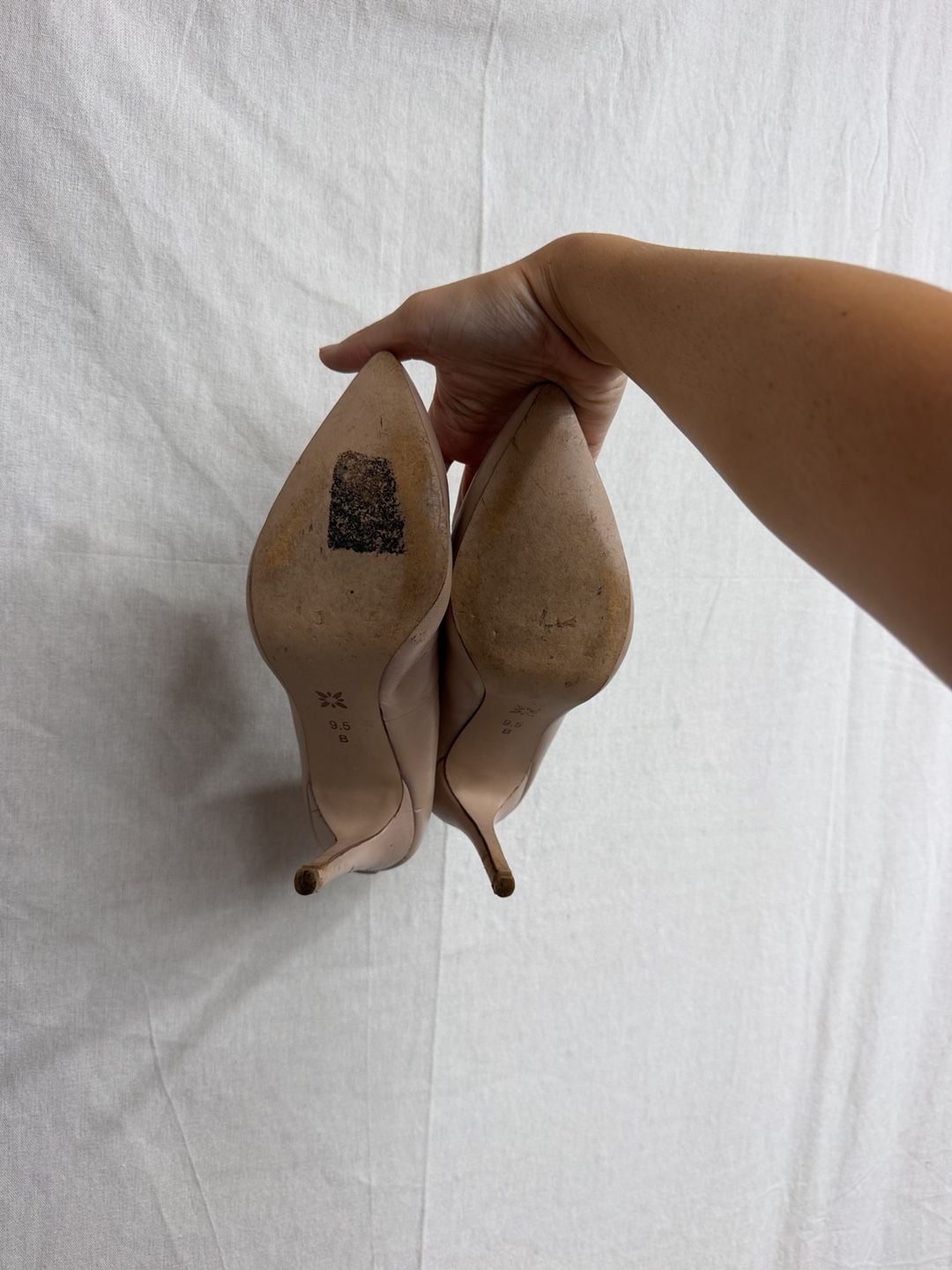 BCBGeneration Heidi Pumps Size 9.5 Nude Leather Stiletto Heels 4