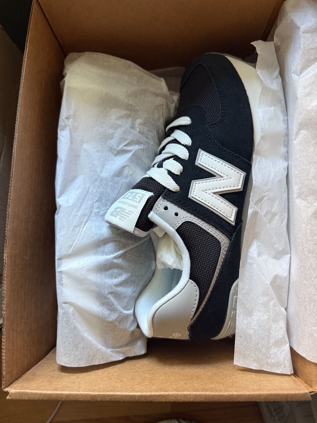 New Balance 574+WL574ZSA Size 10.5 US W Black White Platform Sneakers 2