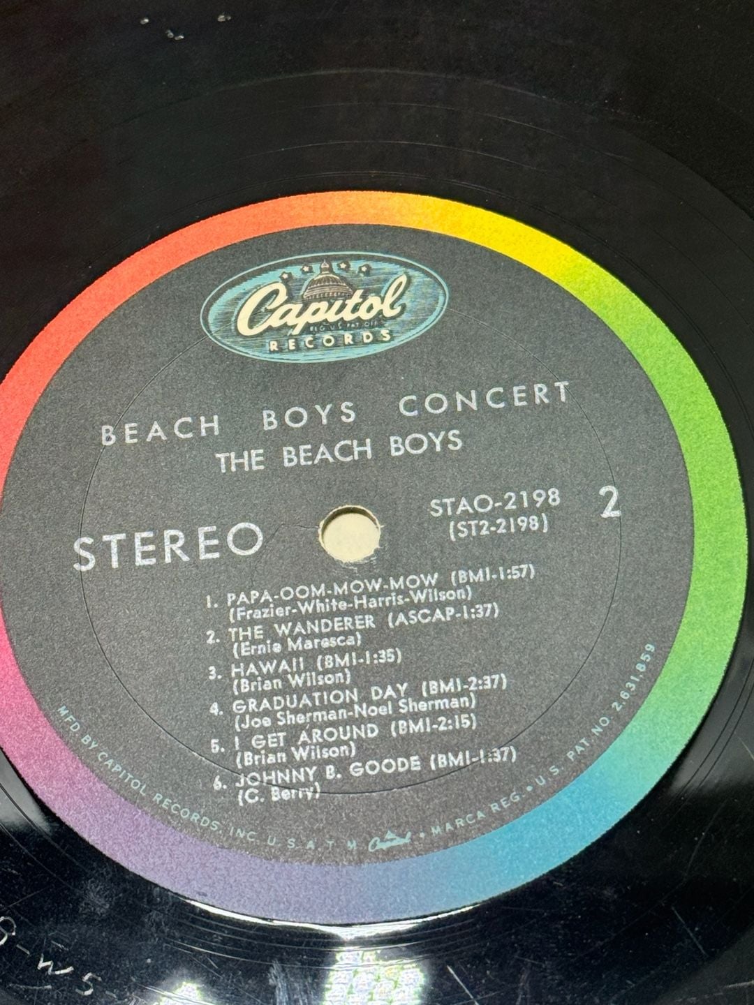 Capitol Records The Beach Boys Concert Vinyl LP Album STAO 2198 10