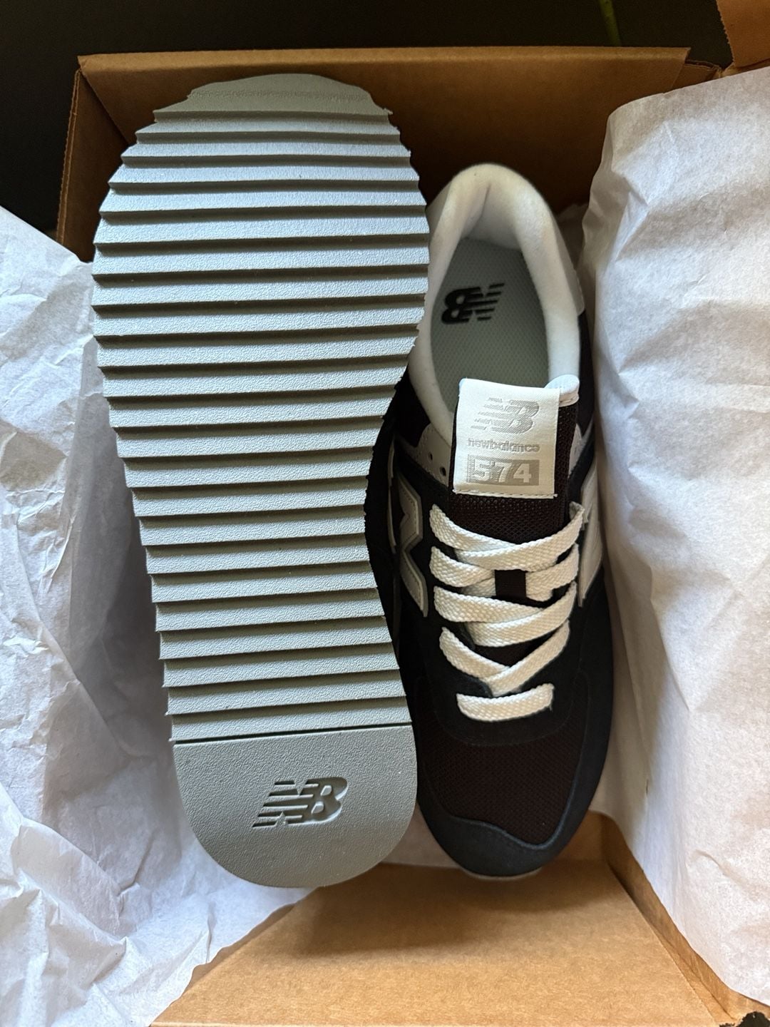 New Balance 574+WL574ZSA Size 10.5 US W Black White Platform Sneakers 4