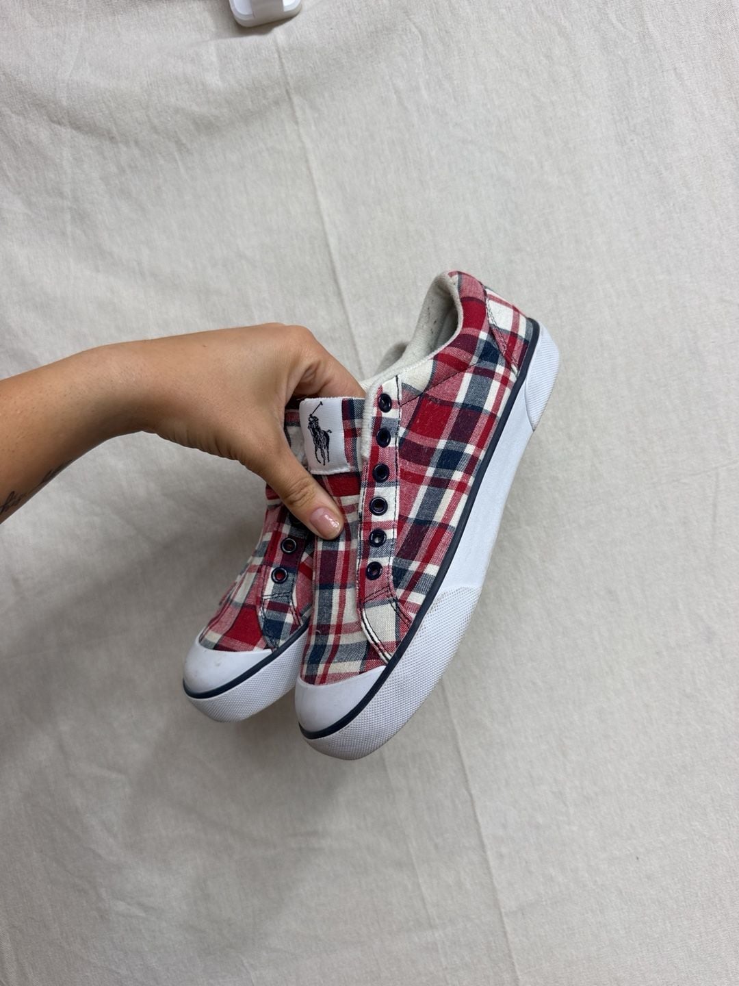 Polo Ralph Lauren Red Plaid Sneakers 3