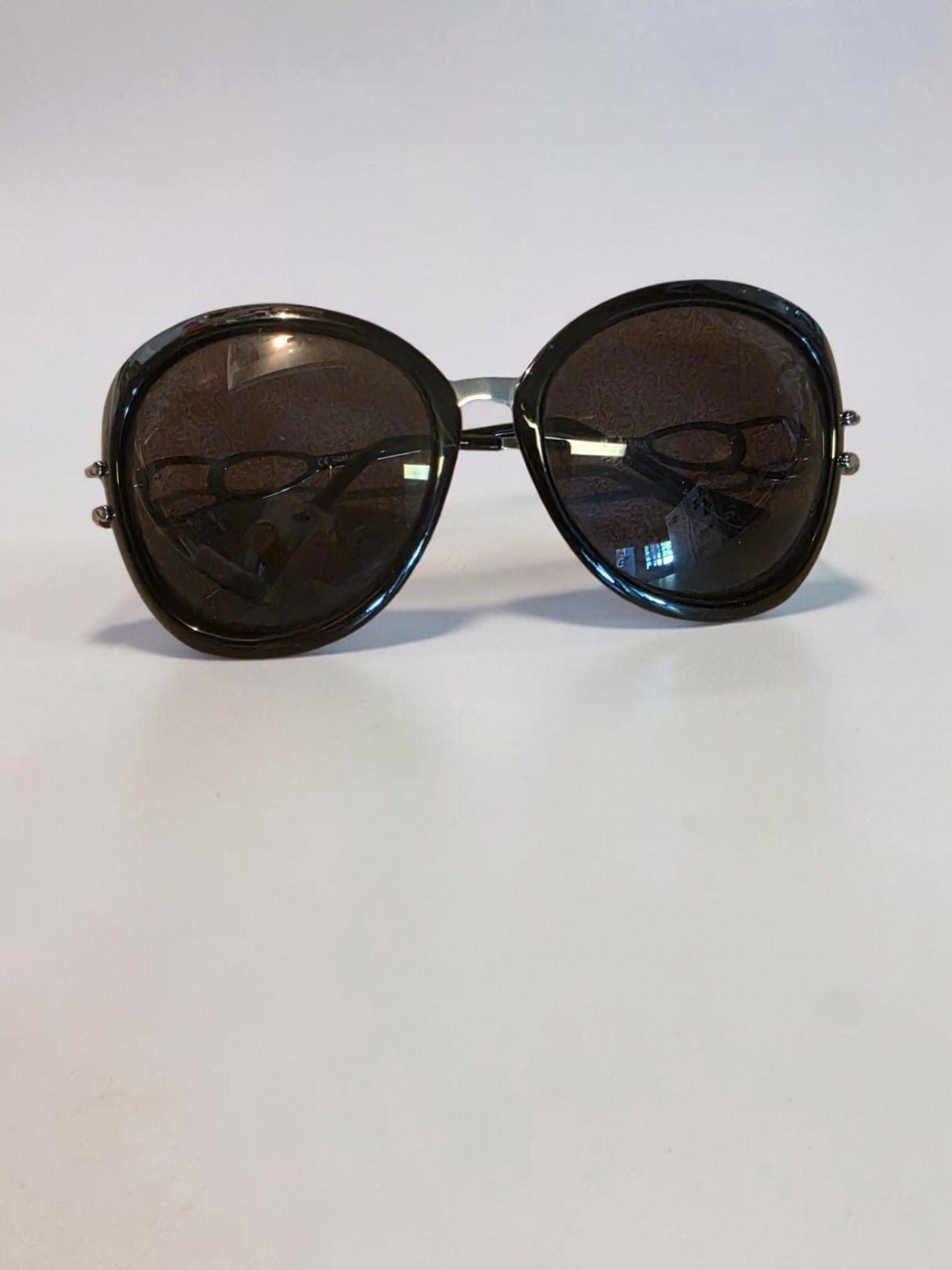 H&M Oversized Round Sunglasses Brown Frame 2