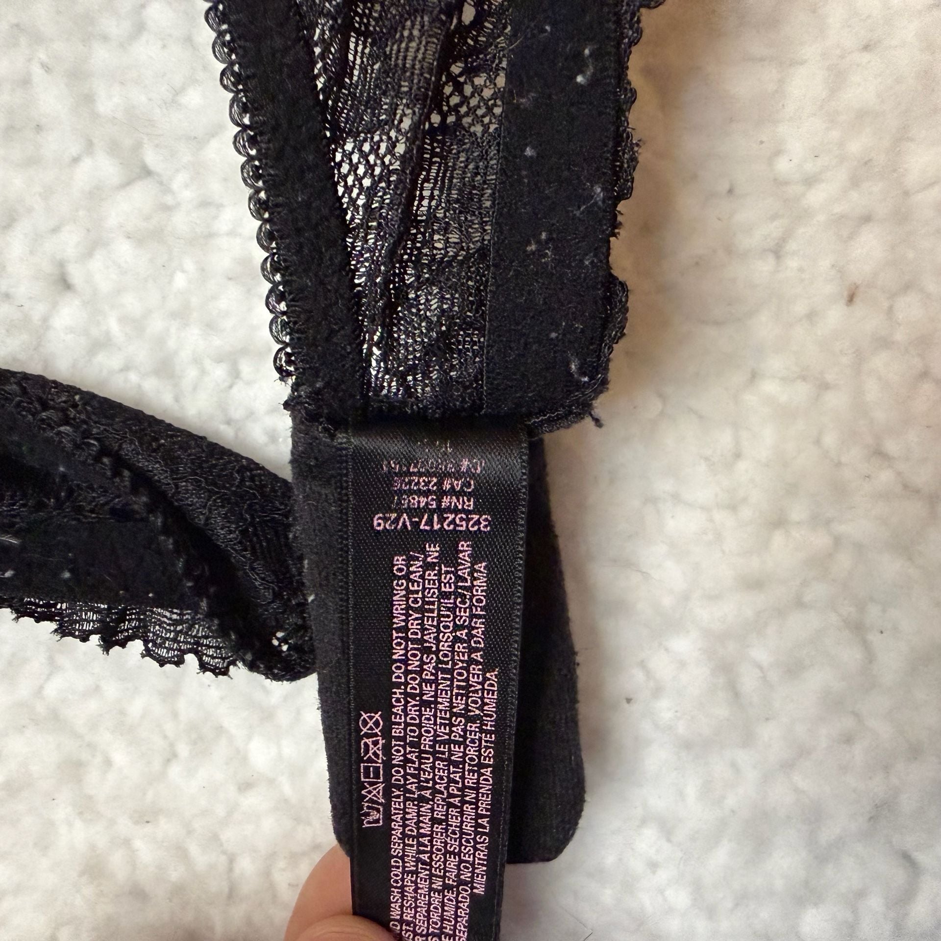 Victoria's Secret Push-Up Bra Pink Striped Black Lace 6