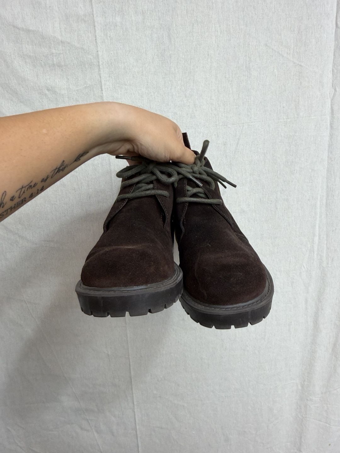 DIBA Brown Suede Platform Chukka Boots Size 9 4