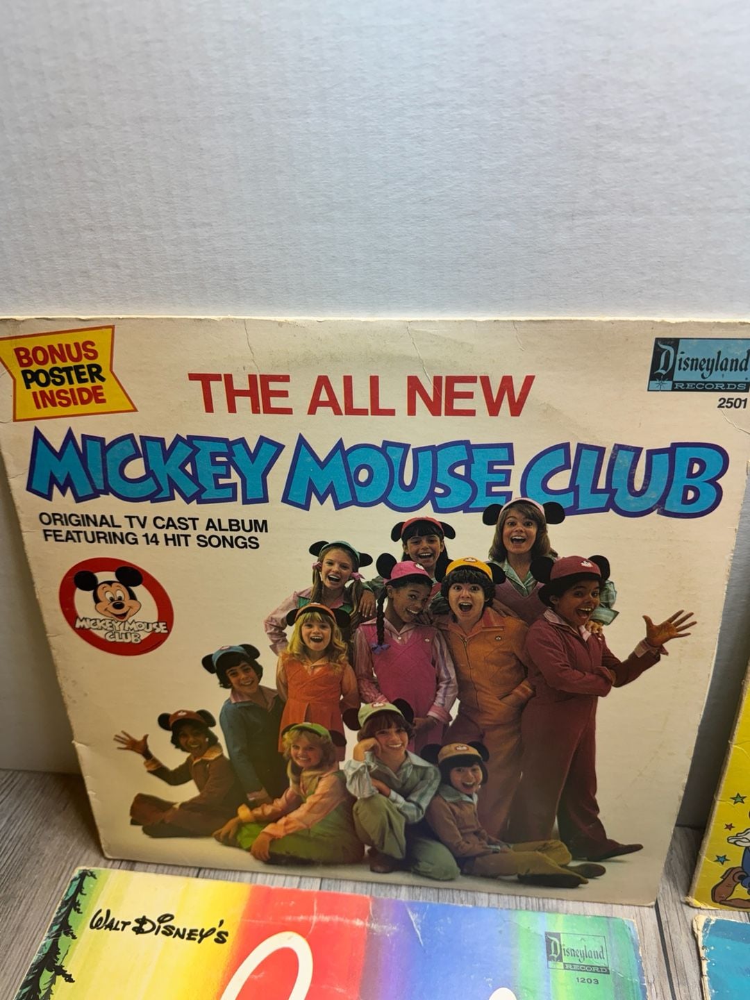 Disneyland Records Vintage Disney LP Vinyl Lot of 4 Bambi Rescuers Mickey Mouse 4