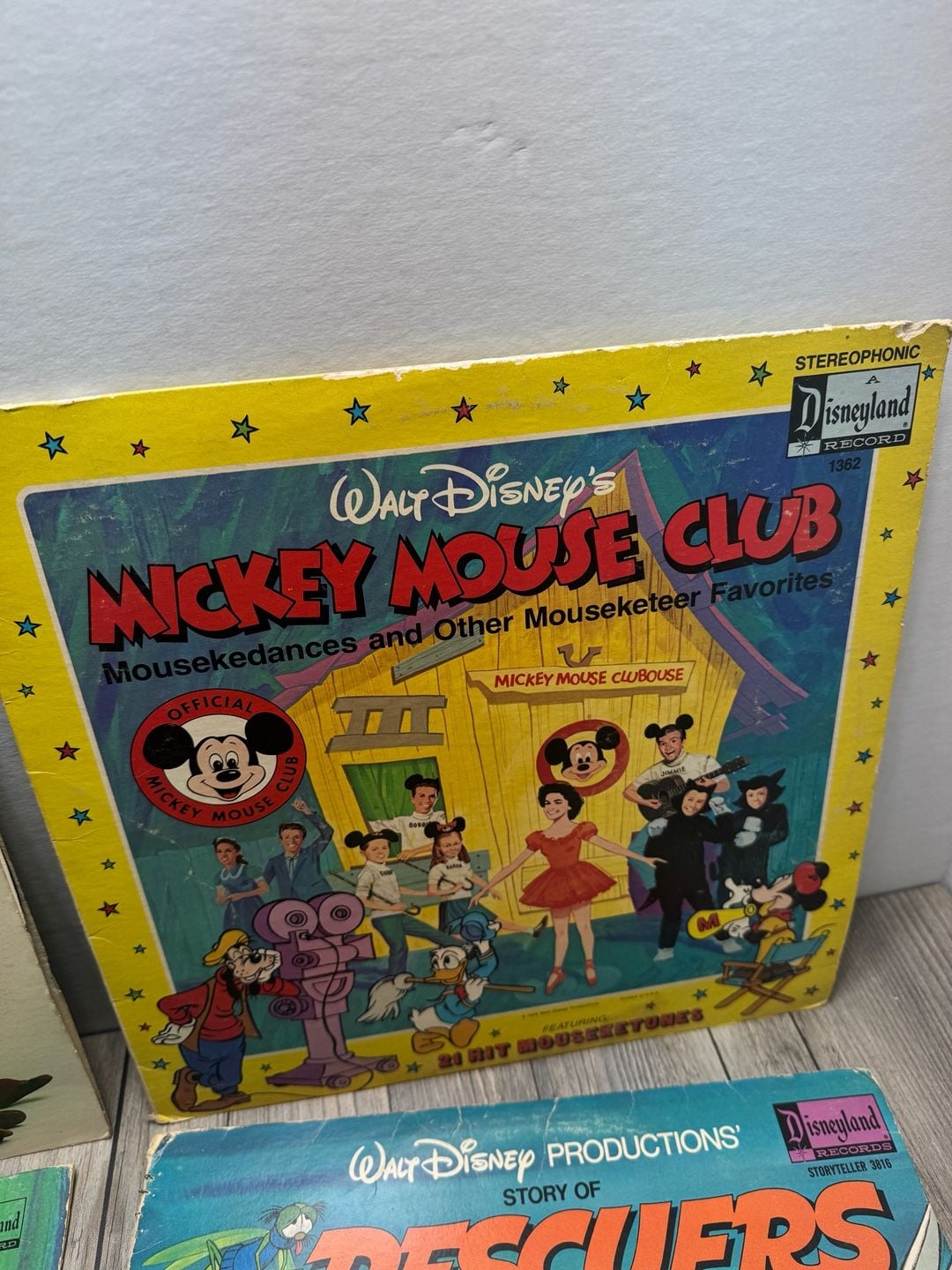 Disneyland Records Vintage Disney LP Vinyl Lot of 4 Bambi Rescuers Mickey Mouse 5