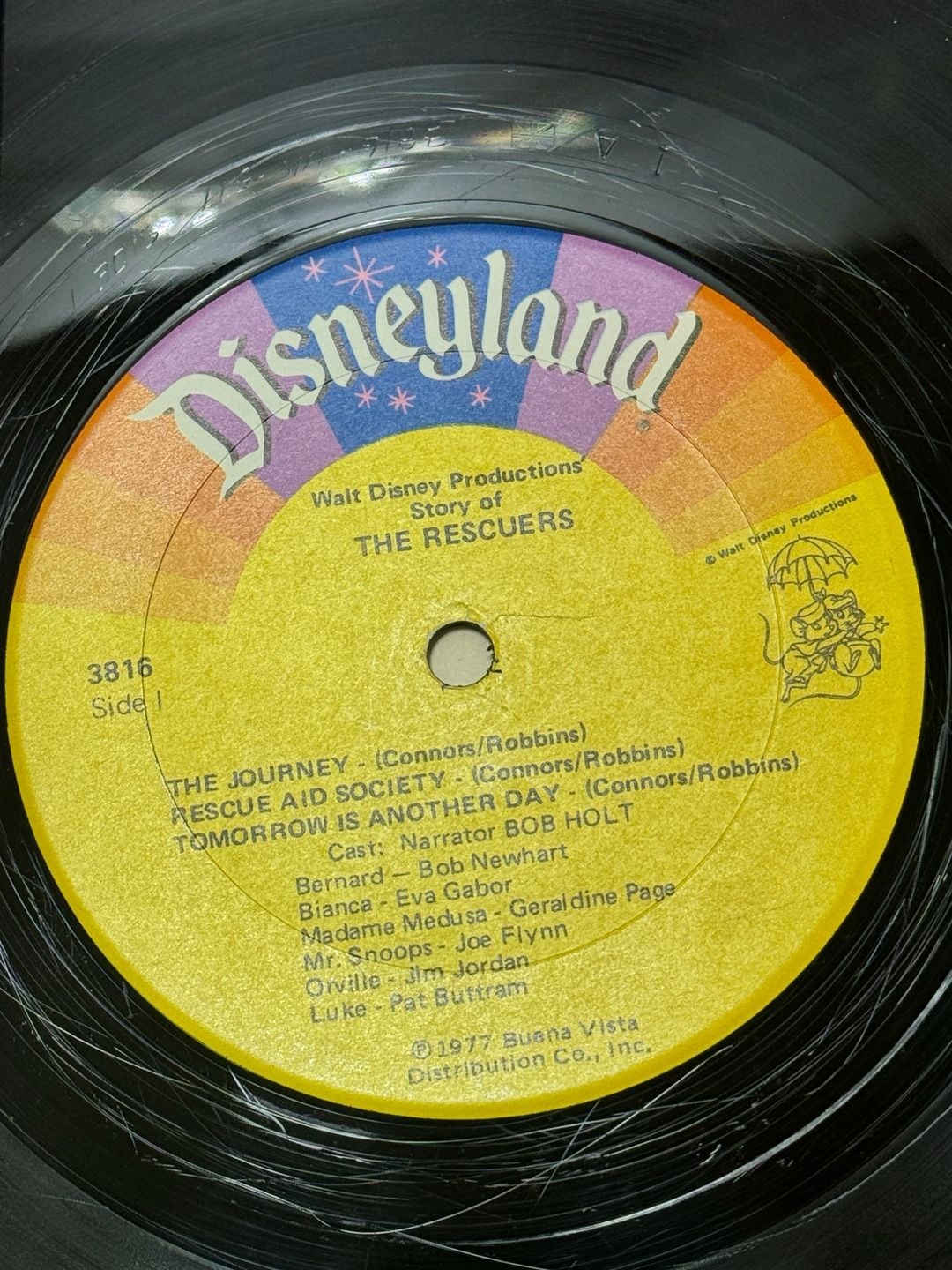 Disneyland Records Vintage Disney LP Vinyl Lot of 4 Bambi Rescuers Mickey Mouse 8