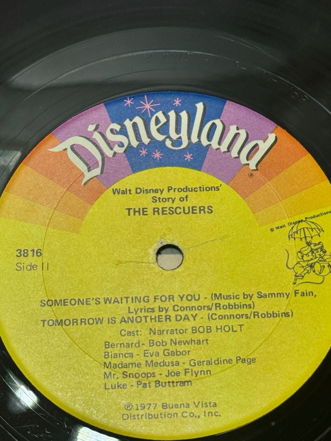 Disneyland Records Vintage Disney LP Vinyl Lot of 4 Bambi Rescuers Mickey Mouse 9