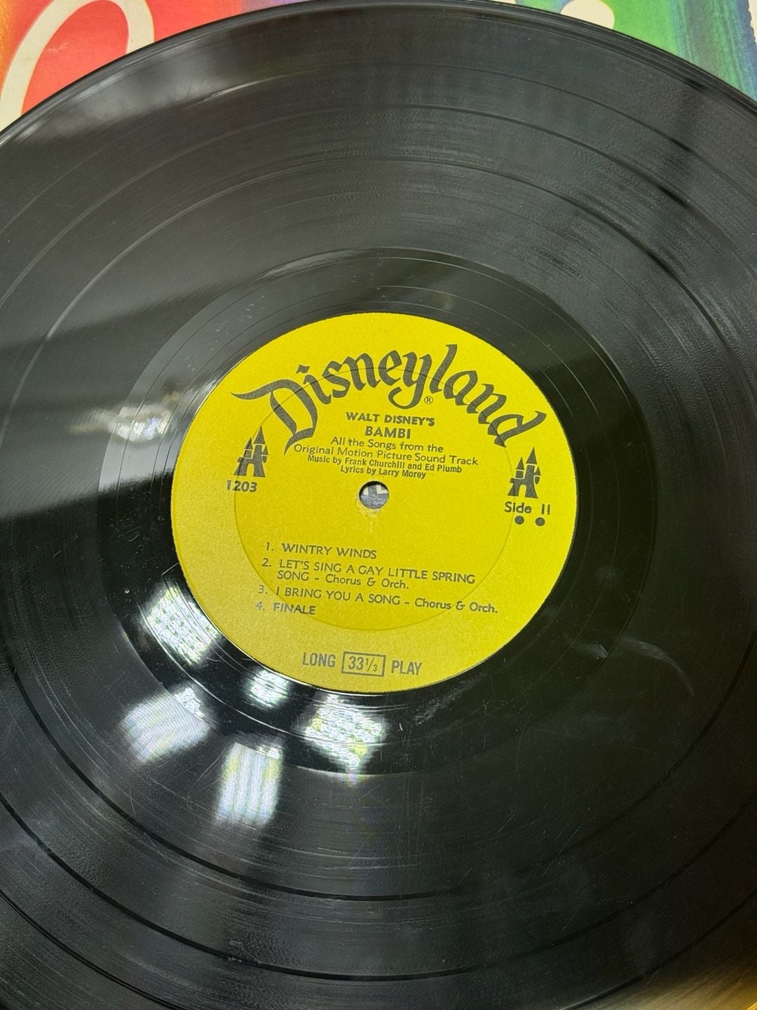 Disneyland Records Vintage Disney LP Vinyl Lot of 4 Bambi Rescuers Mickey Mouse 10