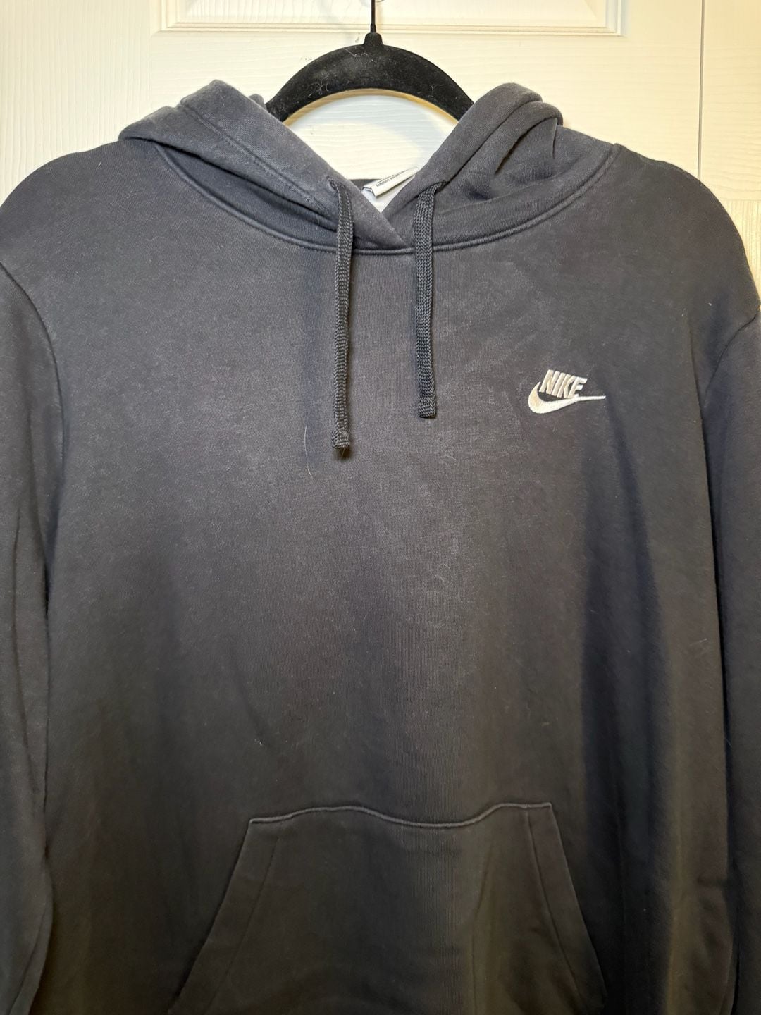 Nike Hoodie Sweatshirt Size XL Black Embroidered Logo Pullover Fleece 3