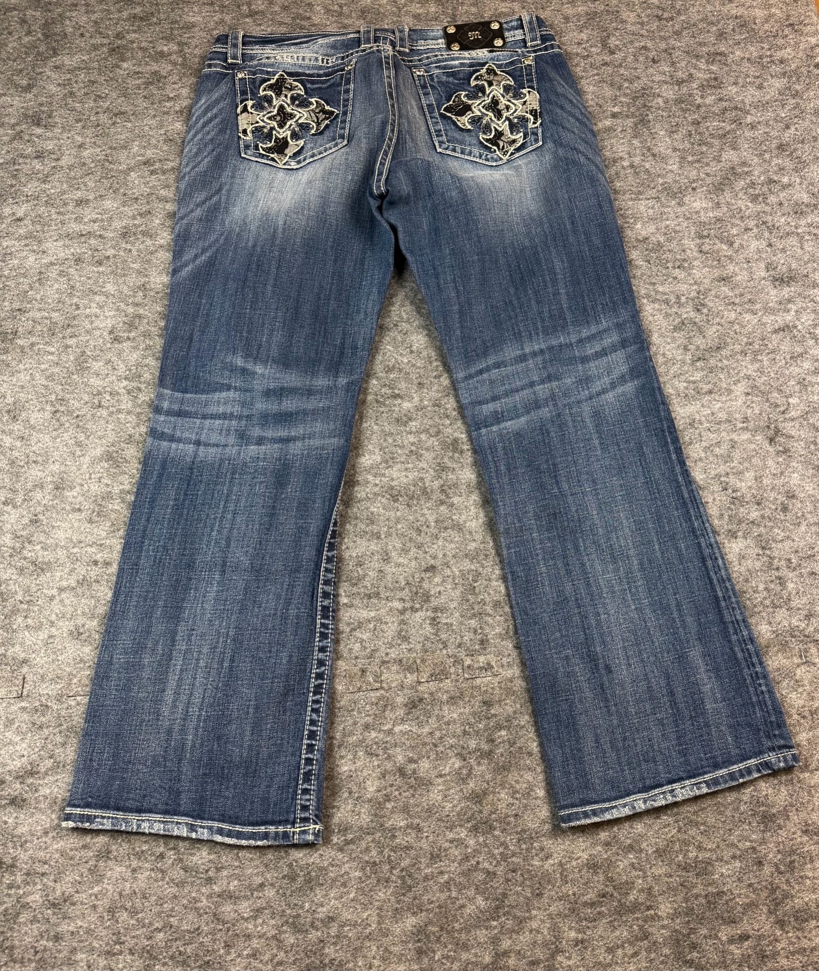 Miss Me Easy Boot Jeans Size 36x32 Embellished Cross Bootcut 8