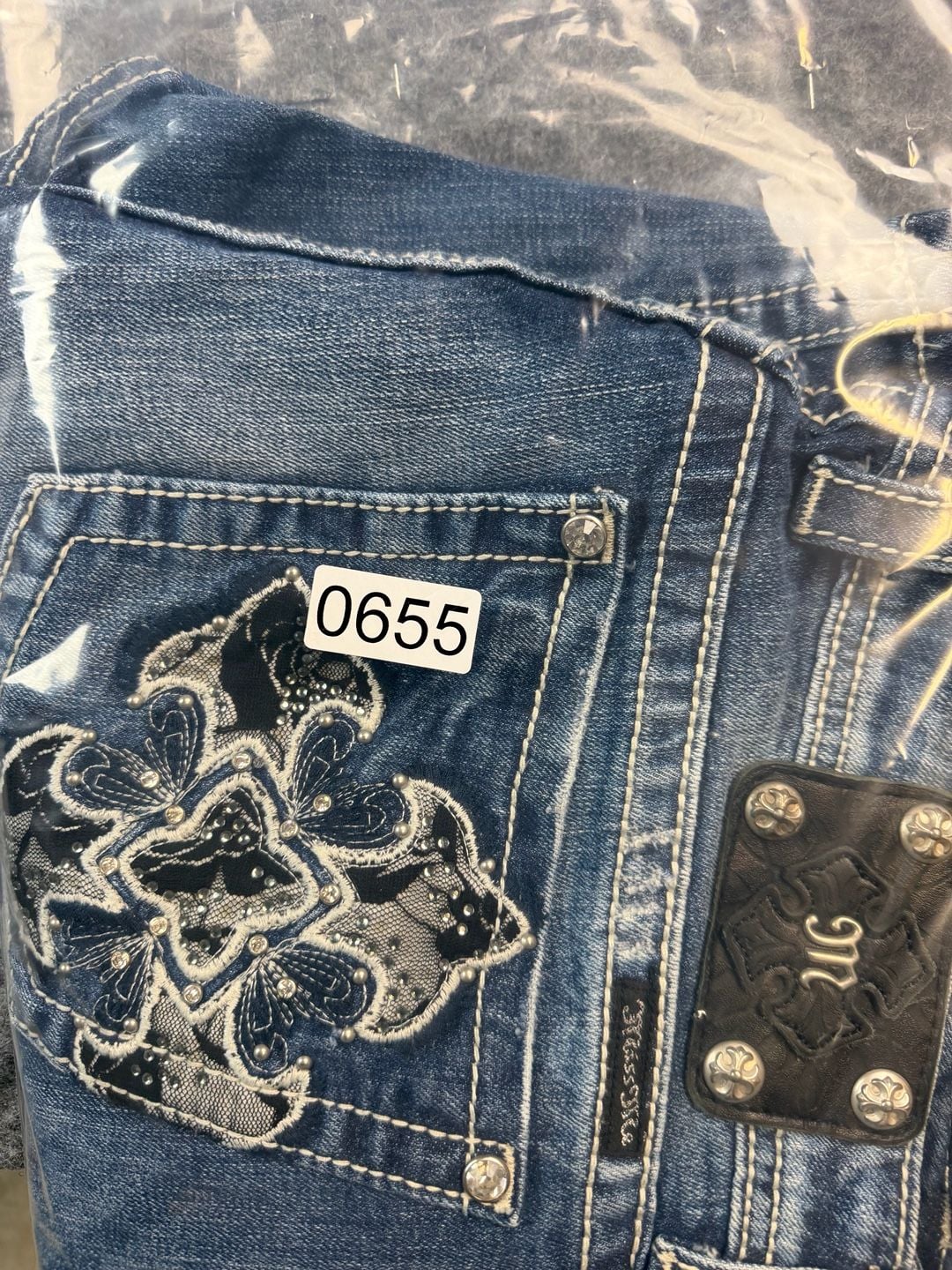 Miss Me Easy Boot Jeans Size 36x32 Embellished Cross Bootcut 9