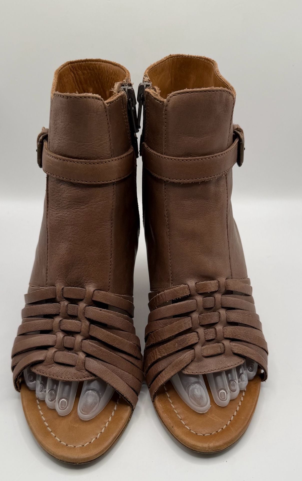 Fabianelli H025 Heeled Sandals Brown Leather 2