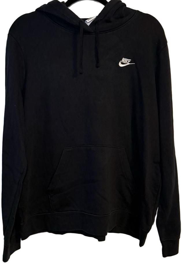 Nike Hoodie Sweatshirt Size XL Black Embroidered Logo Pullover Fleece 2