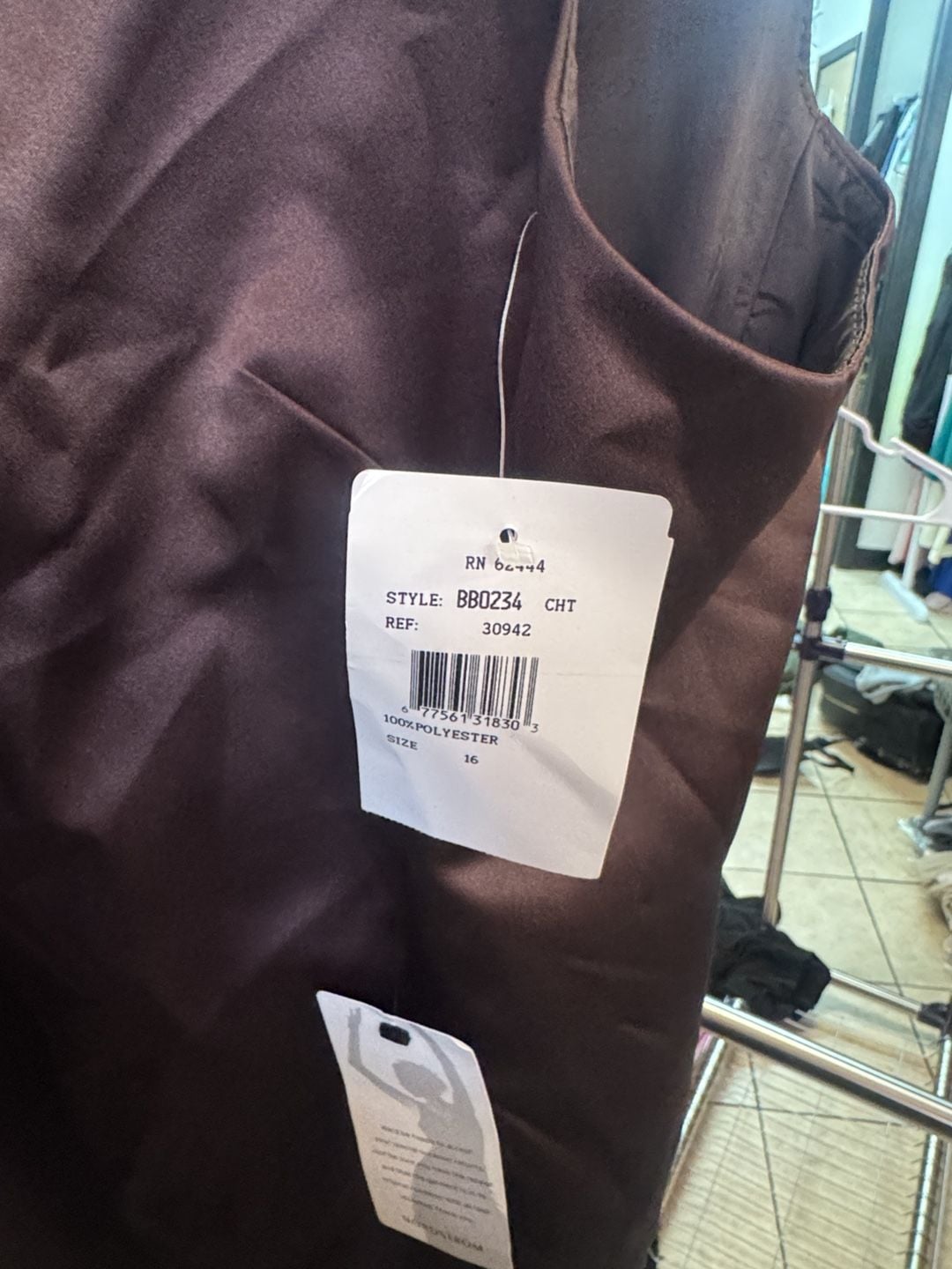 Nordstrom Satin Cocktail Dress Size 16 Brown Sleeveless 5