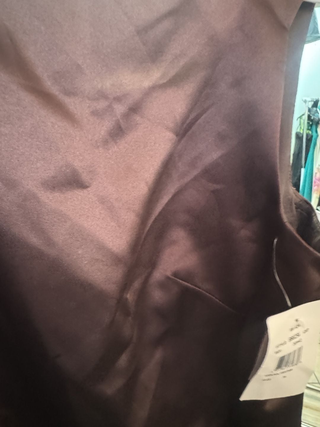 Nordstrom Satin Cocktail Dress Size 16 Brown Sleeveless 6