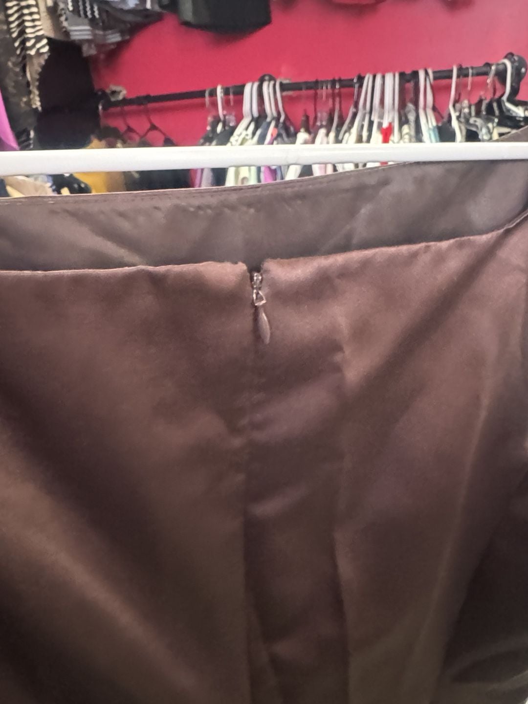 Nordstrom Satin Cocktail Dress Size 16 Brown Sleeveless 7