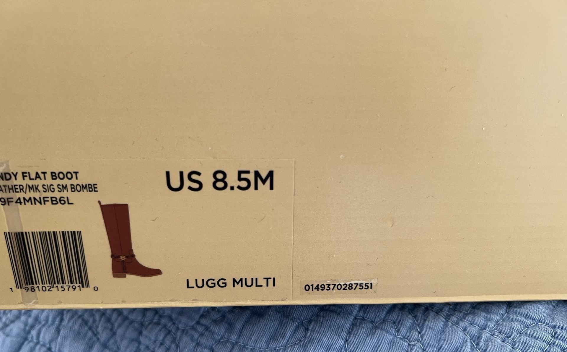 NIB Michael Kors Mindy Flat Boot Size 8.5M Lugg Multi Leather Riding Boots 7