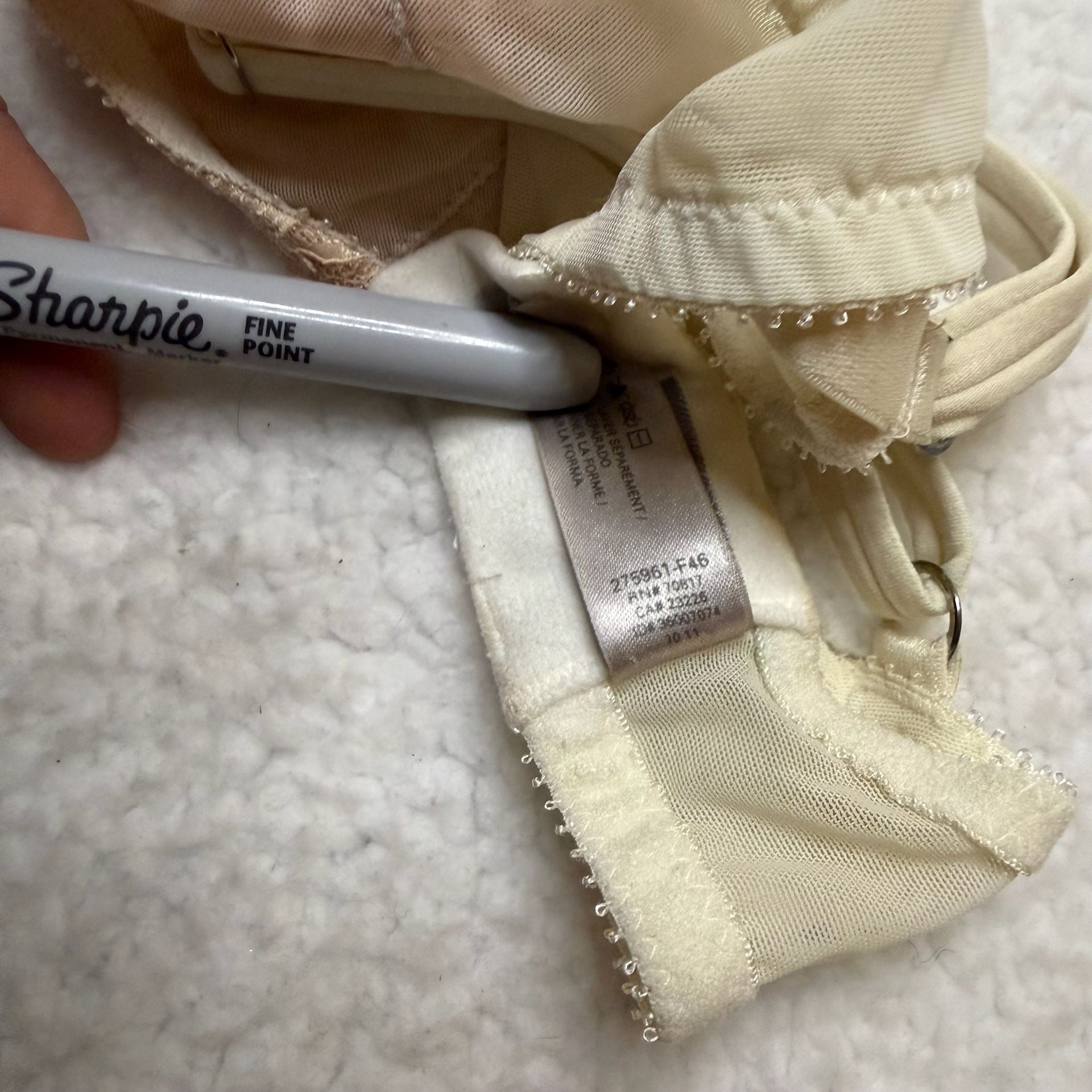 Victoria's Secret Unlined Demi Bra Size 38C Champagne Lace 5