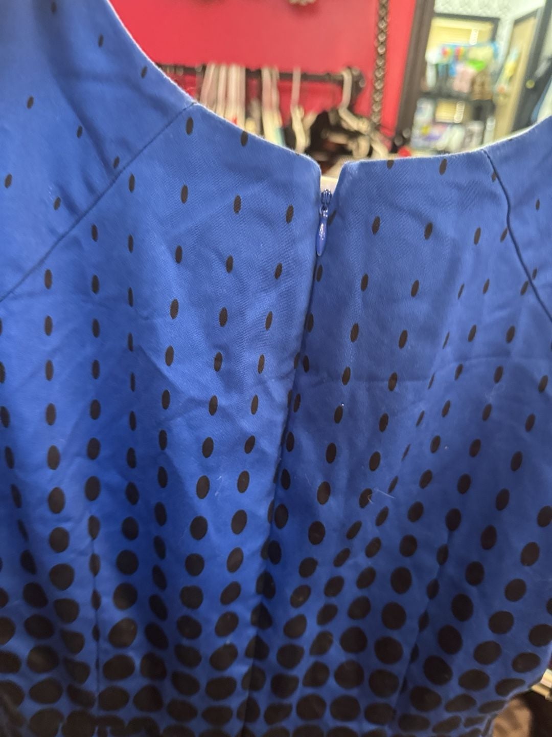 Liz Claiborne Polka Dot Sheath Dress Size 4 Blue Black 6