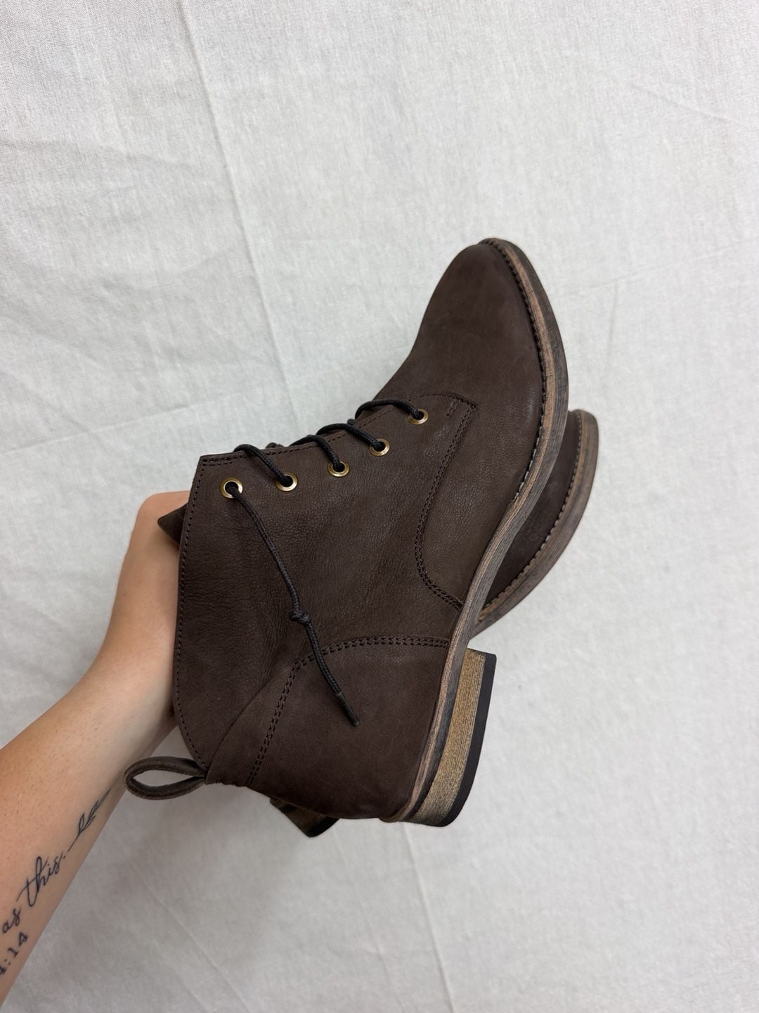 Diba True Ankle Boots Size 10 Brown Leather Lace Up Booties 3
