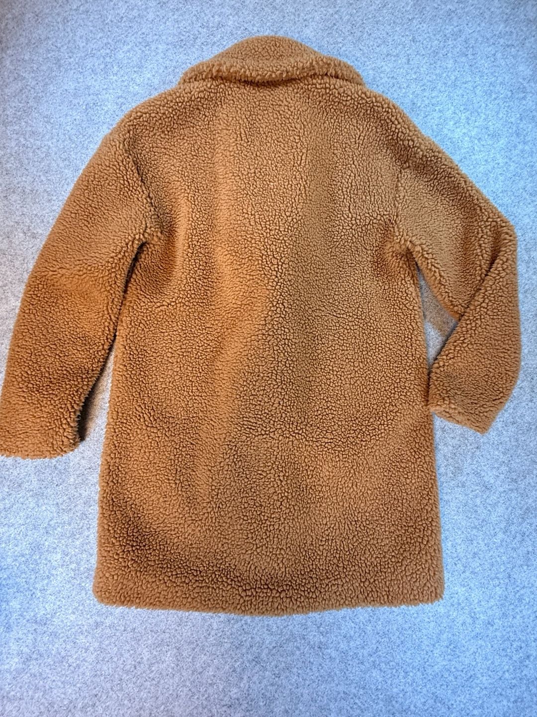 Abercrombie & Fitch The A&F Teddy Coat Size M Camel Faux Fur Jacket 6